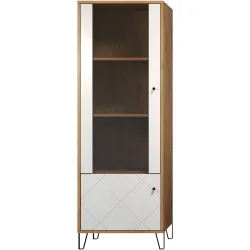 Vitrine Clara Braun Holz 63 cm 172 cm 40 cm - Farbe: eiche - Material: Holzwerkstoff - Vitrine
