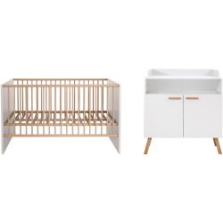 Babyzimmer-Set Matis Weiss Holz - Material: Holzwerkstoff - Babyzimmer-Set