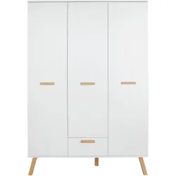 Kleiderschrank Matis Weiss Holz 130 cm 60 cm 190 cm - Material: Holzwerkstoff - Kleiderschrank