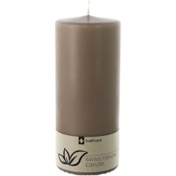 Balthasar Kerze Swiss Natural taupe H17 cm D7 cm, Brenndauer 65h - Material: Wachs - Kerze