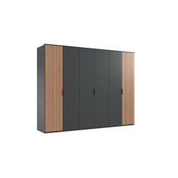 Kleiderschrank Tula Braun/Grau Holzwerkstoff 270 cm 58 cm 210 cm - Farbe: Eiche/graphit - Kleiderschrank
