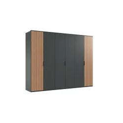 Kleiderschrank Tula Braun/Grau Holzwerkstoff 270 cm 58 cm 210 cm - Farbe: Eiche/graphit - Kleiderschrank