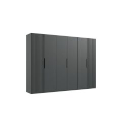 Kleiderschrank Asin Grau Holzwerkstoff 300 cm 58 cm 216 cm - Farbe: graphite - Kleiderschrank