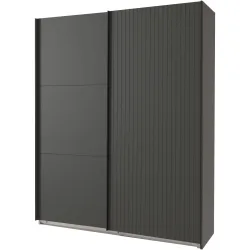 Kleiderschrank Asin Grau Holzwerkstoff 200 cm 65 cm 216 cm - Farbe: graphite - Kleiderschrank
