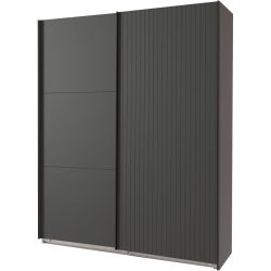 Kleiderschrank Asin Grau Holzwerkstoff 200 cm 65 cm 216 cm - Farbe: graphite - Kleiderschrank