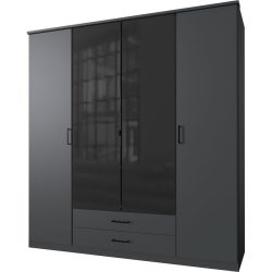 Kleiderschrank Hesa Grau Holzwerkstoff 180 cm 58 cm 199 cm - Farbe: graphite - Kleiderschrank
