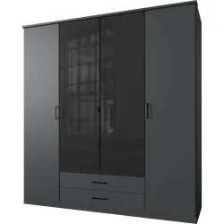 Kleiderschrank Hesa Grau Holzwerkstoff 180 cm 58 cm 199 cm - Farbe: graphite - Kleiderschrank