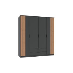 Kleiderschrank Arim Braun/Grau Holzwerkstoff 180 cm 58 cm 199 cm - Farbe: Eiche/graphit - Kleiderschrank