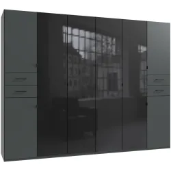 Kleiderschrank Dragon Grau Holzwerkstoff 270 cm 58 cm 208 cm - Farbe: graphite - Kleiderschrank