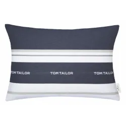 Tom Tailor Zierkissenbezug Logo Blau Baumwolle/Polyester 40 cm 60 cm - Farbe: navy blau - Material: Polyester/Baumwolle - Zierkissenbezug