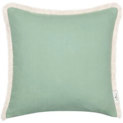 Tom Tailor - Fringed Cotton Kissenbezug, 40 x 40 cm, Jade