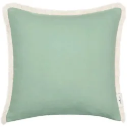 Tom Tailor, Tom Tailor - Fringed Cotton Kissenbezug, 40 x 40 cm, Jade
