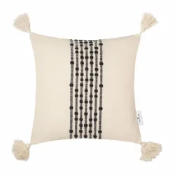 Tom Tailor Zierkissenbezug Knot Lines Beige Baumwolle 40 cm 40 cm - Farbe: natur - Zierkissenbezug