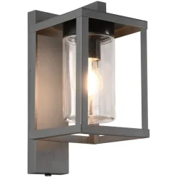 Wandlampe aussen Lungo Grau 16 cm 33 cm - Farbe: anthrazit - Material: Aluminium-Druckguss - Wandlampe aussen