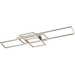Deckenlampe Carphira Grau Metall 105 cm 6.5 cm - Farbe: Nickel matt - LED - Lichtfarbe: Warmweiss - Kaltes Tagesweiss - Deckenlampe- LED