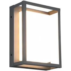 Wandlampe Werot Grau Metall 18 cm 24 cm - Farbe: anthrazit - LED - Lichtfarbe: Extra warmweiss - Helles Neutralweiss - Wandlampe- LED Energiesparlampe