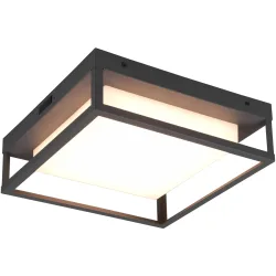 Deckenlampe Werot Grau Metall 30 cm 10 cm - Farbe: anthrazit - LED - Lichtfarbe: Extra warmweiss - Helles Neutralweiss - Deckenlampe- LED