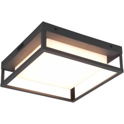 Deckenlampe Werot Grau Metall 30 cm 10 cm - Farbe: anthrazit - LED - Lichtfarbe: Extra warmweiss - Helles Neutralweiss - Deckenlampe- LED