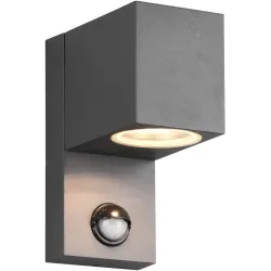 Wandlampe aussen Reeya Grau 7 cm 15 cm - Farbe: anthrazit - Material: Aluminium-Druckguss - Wandlampe aussen