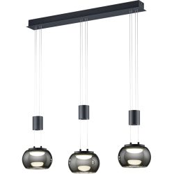 Pendellampe Magruela Schwarz Aluminium 82 cm 150 cm - Farbe: schwarz matt - LED - Lichtfarbe: Warmweiss - Pendellampe- LED Energiesparlampe