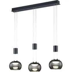 Pendellampe Magruela Schwarz Aluminium 82 cm 150 cm - Farbe: schwarz matt - LED - Lichtfarbe: Warmweiss - Pendellampe- LED Energiesparlampe