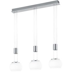 Pendellampe Magruela Grau Aluminium 82 cm 150 cm - Farbe: Nickel matt - LED - Lichtfarbe: Warmweiss - Pendellampe- LED Energiesparlampe