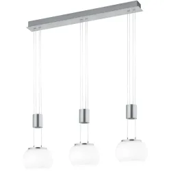 Pendellampe Magruela Grau Aluminium 82 cm 150 cm - Farbe: Nickel matt - LED - Lichtfarbe: Warmweiss - Pendellampe- LED Energiesparlampe