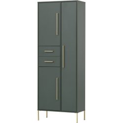 Hochschrank Annkatrin Grün Holzwerkstoff 67 cm 33 cm 184 cm - Farbe: waldgrün - Hochschrank