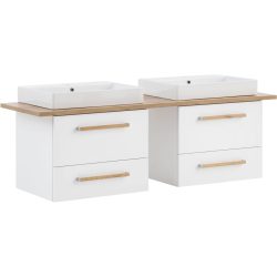 Waschtisch mit Lavabo Hartwich Weiss Holzwerkstoff 165 cm 50 cm - Waschtisch mit Lavabo