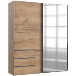 Kleiderschrank Sanko Braun Holz 200 cm 65 cm 236 cm - Farbe: Plankeneiche - Material: Holzwerkstoff - Kleiderschrank