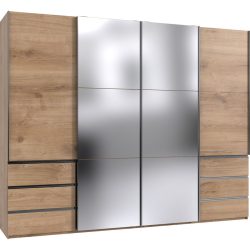 Kleiderschrank Sanko Braun Holz 300 cm 65 cm 236 cm - Farbe: Plankeneiche - Material: Holzwerkstoff - Kleiderschrank