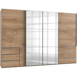 Kleiderschrank Sanko Braun Holz 350 cm 65 cm 236 cm - Farbe: Plankeneiche - Material: Holzwerkstoff - Kleiderschrank