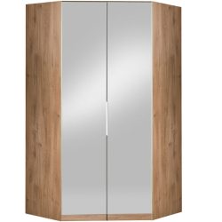 Kleiderschrank Sanko Braun Holz 120 cm 120 cm 216 cm - Farbe: Plankeneiche - Material: Holzwerkstoff - Kleiderschrank