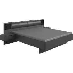 Bett Visca Grau Holzwerkstoff 180 x 200 cm - Farbe: graphit - Bett