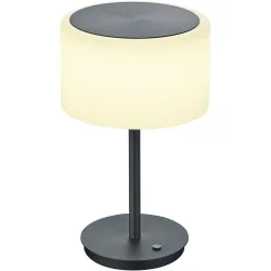 Bankamp Tischlampe Grand opal Grau Aluminium/Glas 20 cm 34 cm - Farbe: anthrazit matt eloxiert - LED - Lichtfarbe: Extra warmweiss - Tischlampe- LED