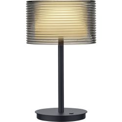 Designer-Tischlampe Bankamp Grand Groove schwarz dimmbar D 20 cm H 34 cm - LED - Lichtfarbe: Extra warmweiss - Material: Aluminium -