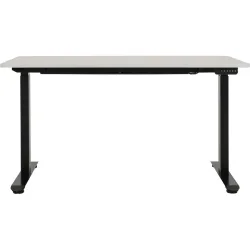Schreibtisch Lario Schwarz/Weiss Holzwerkstoff 140 cm Höhenverstellbar (elektrisch) - Farbe: weiss/schwarz - Material: Melaninbeschichtete