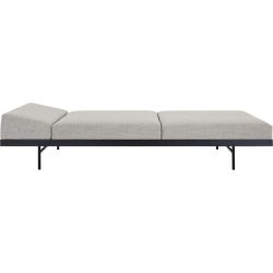 Innovation Bettsofa Malea Beige/Schwarz Stoff/Holz/Metall 195 cm 80 cm Verstellbare Lehne - Farbe: Beige, Natur, Schwarz - Material: Stoff, Holz,