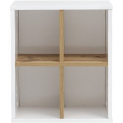 Wandregal Padek Weiss Holzwerkstoff 40.5 cm 48.3 cm - Farbe: weiss eiche landhaus - Wandregal