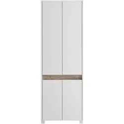 Schuhschrank Como Weiss Holzwerkstoff 56.9 cm 164.5 cm - Farbe: perlweiss - Schuhschrank
