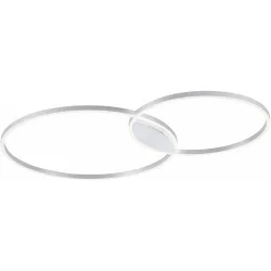 Deckenlampe Q-Kate Silber Aluminium 80 cm 5.2 cm - LED - Lichtfarbe: Extra warmweiss - Tageslichtweiss - Deckenlampe- LED Energiesparlampe