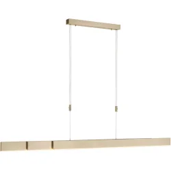 Pendellampe Q-Vito Bronze Eisen 59 cm 120 cm - Farbe: messing matt - LED - Lichtfarbe: Extra warmweiss - Tageslichtweiss - Pendellampe- LED