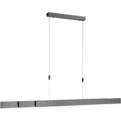 Pendellampe Q-Vito Bronze Eisen 59 cm 120 cm - Farbe: messing matt - LED - Lichtfarbe: Extra warmweiss - Tageslichtweiss - Pendellampe- LED