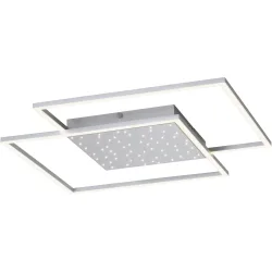Deckenlampe Yuki Grau Aluminium 67 cm 5 cm - Farbe: stahl - LED - Lichtfarbe: Extra warmweiss - Tageslichtweiss - Deckenlampe- LED Energiesparlampe