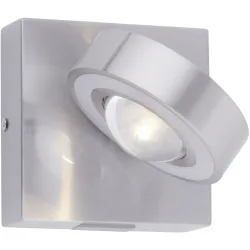 Wandlampe Q-Mia Grau Aluminium 12.5 cm 12.5 cm - Farbe: stahl - LED - Lichtfarbe: Extra warmweiss - Tageslichtweiss - Wandlampe- LED Energiesparlampe