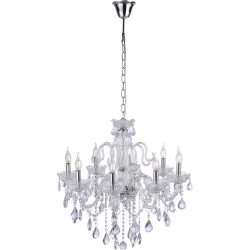 Pendellampe Gracia Transparent Glas/Kristall B 71 H 69 cm - Farbe: Silber - Material: Aluminium - Pendellampe