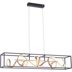 Pendellampe Q-Vito Bronze Eisen 59 cm 120 cm - Farbe: messing matt - LED - Lichtfarbe: Warmweiss - Pendellampe- LED Energiesparlampe