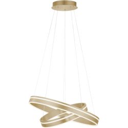 Pendellampe Q-Vito Bronze Eisen 59 cm 120 cm - Farbe: messing matt - LED - Lichtfarbe: Warmweiss - Pendellampe- LED Energiesparlampe