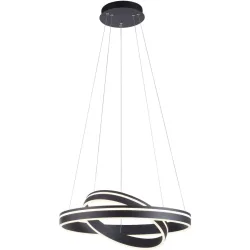 Pendellampe Q-Vito Bronze Eisen 59 cm 120 cm - Farbe: messing matt - LED - Lichtfarbe: Extra warmweiss - Tageslichtweiss - Pendellampe- LED