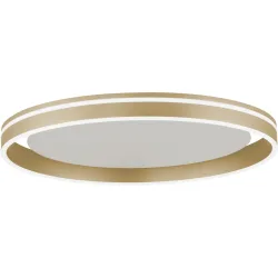 Deckenlampe Q-Vito Gold Eisen 59 cm 8 cm - Farbe: messing matt - LED - Lichtfarbe: Extra warmweiss - Tageslichtweiss - Deckenlampe- LED